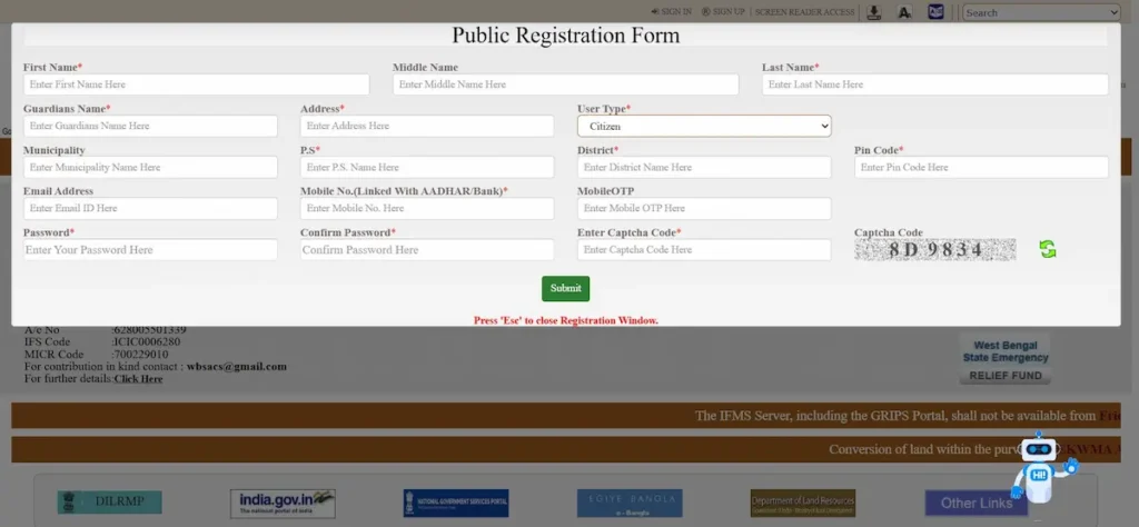 Public Registration Form